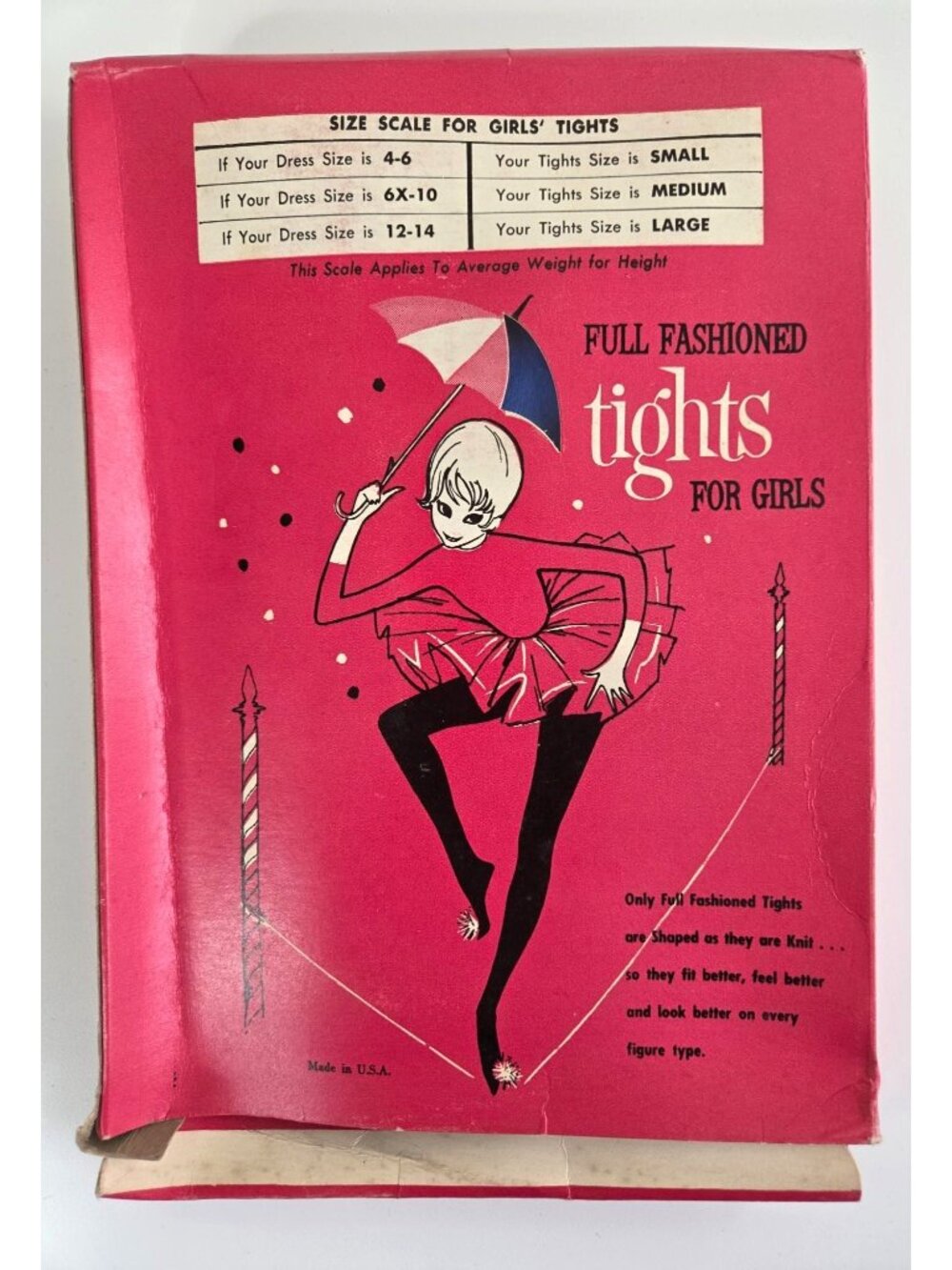 Vtg Girls Full Fashioned Non-Run Tights Blue Size Large Retro Packaging - Picture 5 of 13